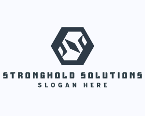 Tech Hexagon Letter S logo design