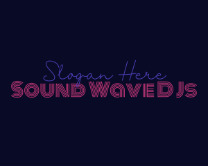 Dj - Neon DJ Wordmark logo design
