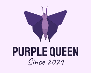 Purple Origami Butterfly logo design