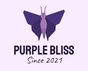 Purple Origami Butterfly logo design