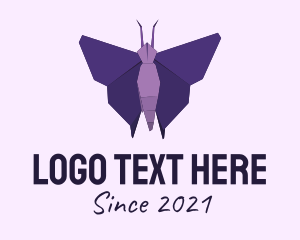 Insect - Purple Origami Butterfly logo design