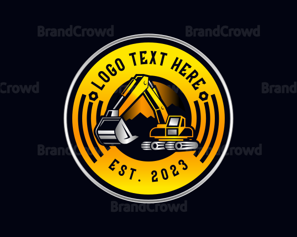 Machinery Excavator Construction Logo