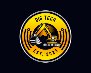 Excavator Construction Heavy Equipment logo design