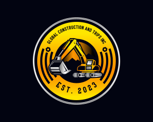 Excavate - Machinery Excavator Construction logo design