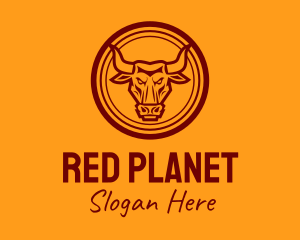 Red Ox Head Zodiac logo design