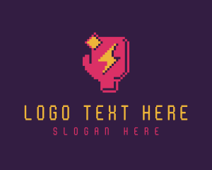 Gamer - Lightning Boxing Glove logo design