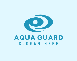Lifeguard - Blue Swirl Pool logo design