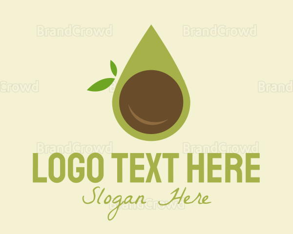 Organic Avocado Droplet Logo