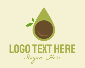 Organic Food - Organic Avocado Droplet logo design