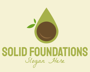 Liquid - Organic Avocado Droplet logo design