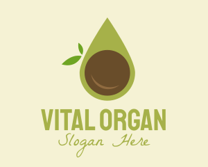 Organic Avocado Droplet logo design