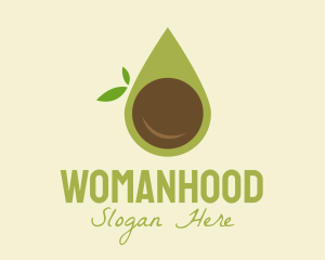 Organic Food - Organic Avocado Droplet logo design