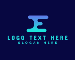 Digital Letter E logo design