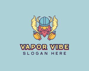 Vaporizer - Vaping Viking Warrior logo design