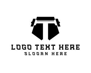 Gym Barbell Letter T Logo