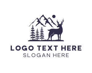 Mountain - Wild Nature Stag logo design