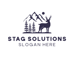 Wild Nature Stag logo design