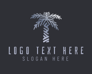 Palm Tree - Metallic Gradient Palm Tree logo design