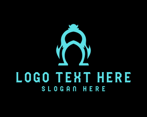 Cyborg - Neon Monster Streaming logo design