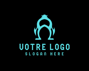 Villain - Neon Monster Streaming logo design