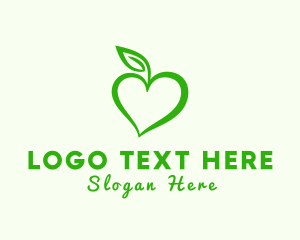 Fruit - Green Heart Leaf logo design