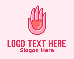 Gesture - Pink Caring Hand logo design