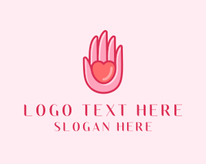 Hand - Care Heart Hand logo design