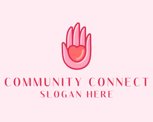 Outreach - Care Heart Hand logo design