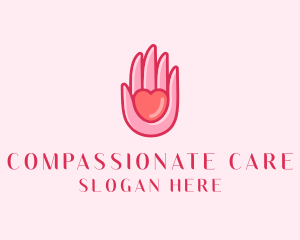 Caring - Care Heart Hand logo design
