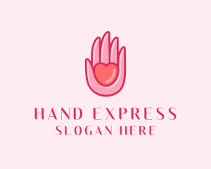 Sign Language - Care Heart Hand logo design