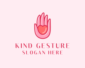 Gesture - Care Heart Hand logo design
