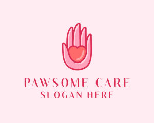 Care Heart Hand logo design