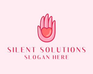 Deaf - Care Heart Hand logo design