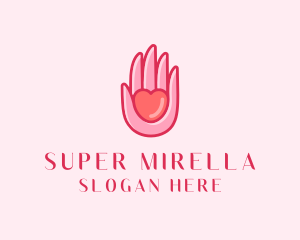 Hand - Care Heart Hand logo design