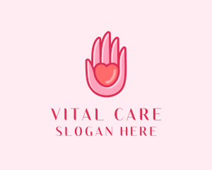 Care Heart Hand logo design