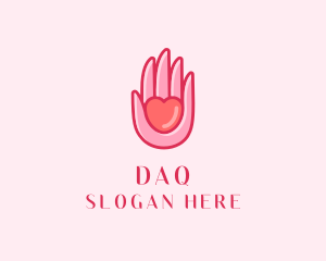 Massage - Care Heart Hand logo design