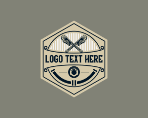 Repair Service - Wrench Plumbing Tool logo design