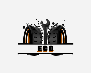 Wrench - Tire Repair Mechanic logo design
