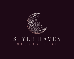 Floral Fashion Moon Logo