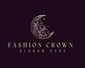 Floral Fashion Moon logo design