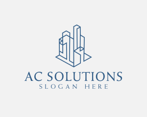 Modern Cityscape Buildings logo design