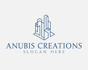 Modern Cityscape Buildings logo design