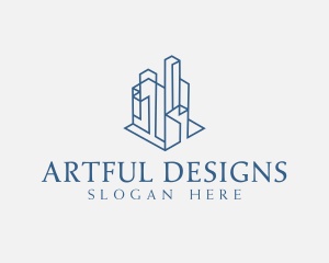 Modern Cityscape Buildings logo design