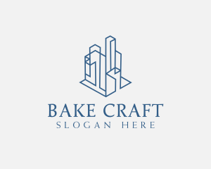 Modern Cityscape Buildings logo design