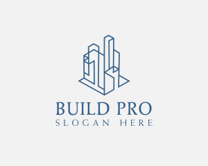 Modern Cityscape Buildings logo design