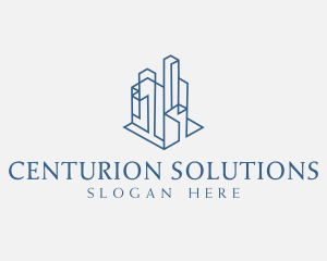 Modern Cityscape Buildings logo design