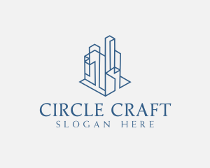 Modern Cityscape Buildings logo design