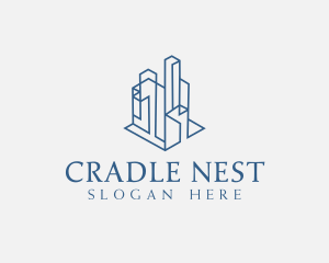 Modern Cityscape Buildings logo design