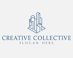 Modern Cityscape Buildings logo design