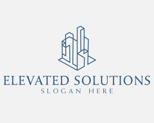 Modern Cityscape Buildings logo design